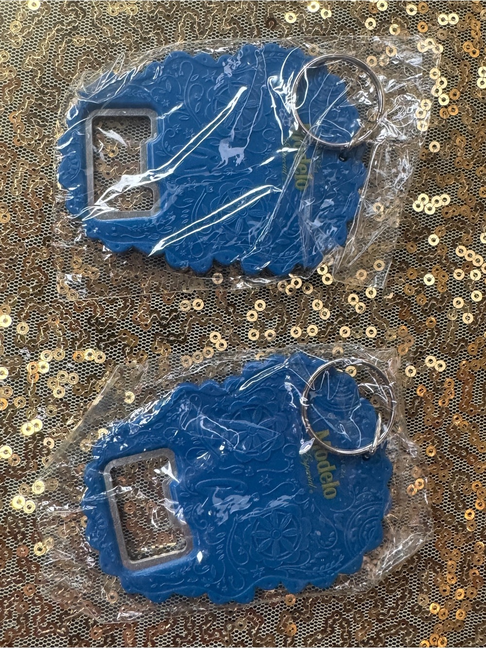 Blue Keychain Bottle Opener with Key Ring - Unbranded